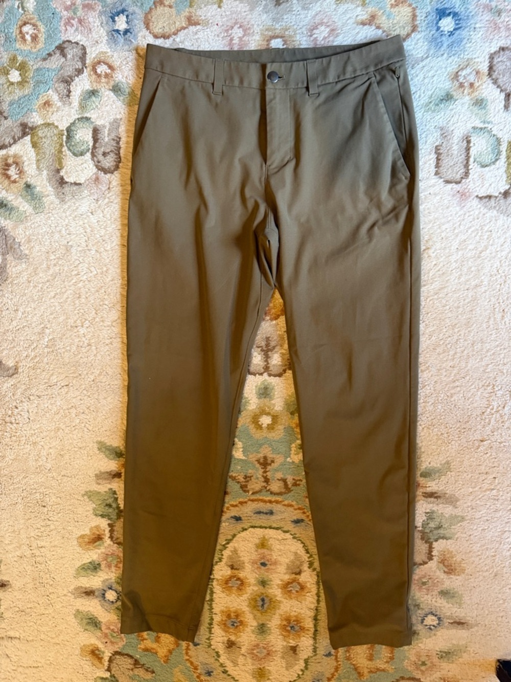 Men's lululemon Dark Khaki ABC Slim Fit Trousers in Versa Twill